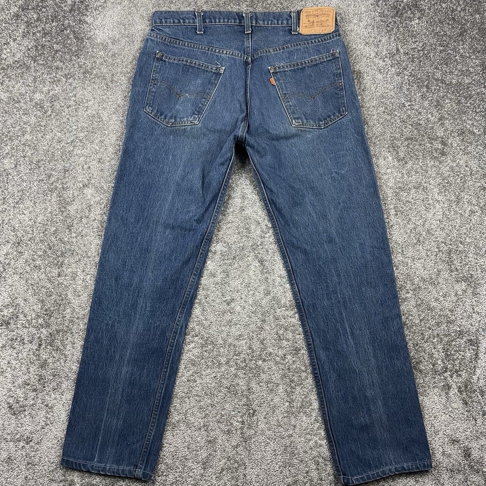 VTG Levi's 505 Jeans Orange Tab Men's 36x36 (Fits 34x30) USA Made Dark Wash